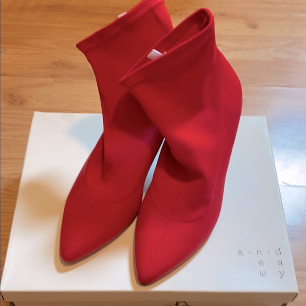Red ankle boots